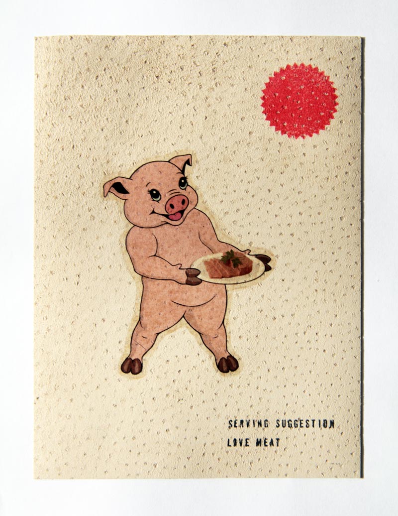 Love Meat: Temporary piglet tattoo on genuine pig skin | Michael Croft | Artist | Vending Machine product