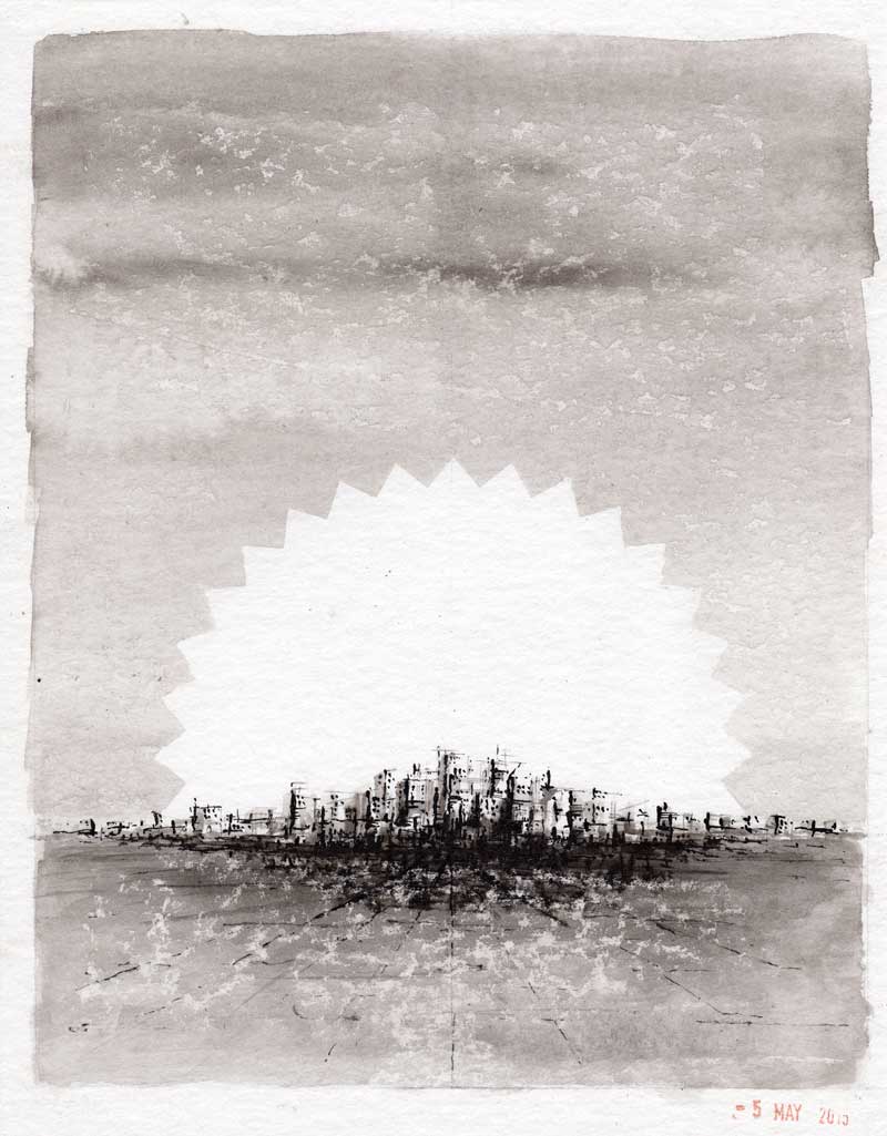 'City of Dreams' Ink drawing. Michael Croft. / Art /