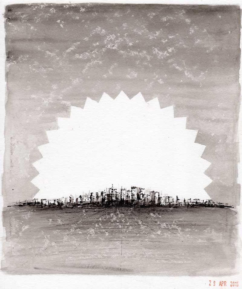 'City of Dreams' Ink drawing. Michael Croft. / Art /