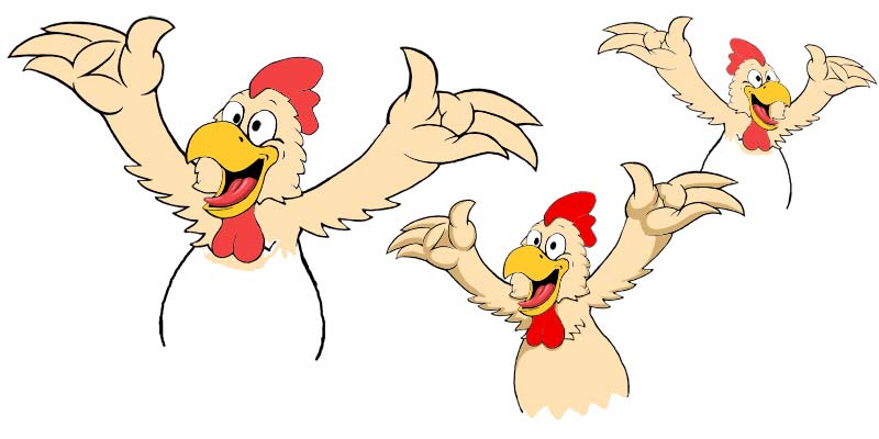 Chicken computer sketch.