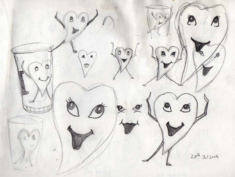 Joyous heart. Pencil drawing.