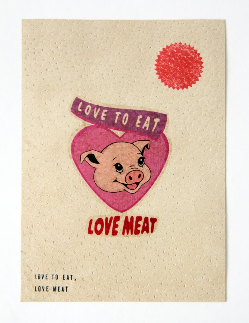 Love Meat: Temporary piglet tattoo on genuine pig skin | Michael Croft | Artist | Vending Machine product