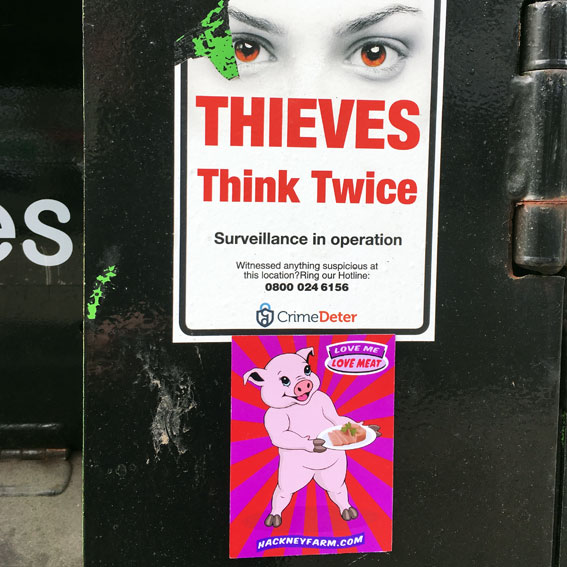 Michael Croft | Hackney Farm | Love Meat |  Magnetic micro advertising campaign on the streets of Hackney, London. | Art | Artist