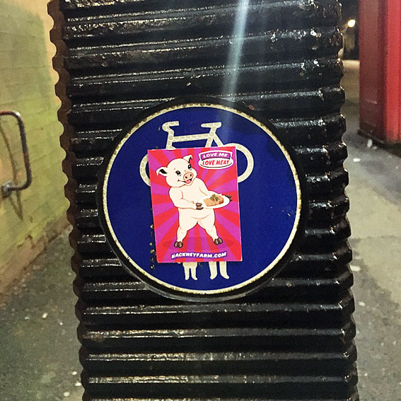 Michael Croft | Hackney Farm | Love Meat |  Magnetic micro advertising campaign on the streets of Hackney, London. | Art | Artist