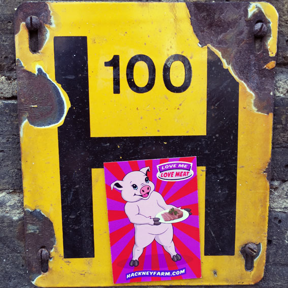 Michael Croft | Hackney Farm | Love Meat |  Magnetic micro advertising campaign on the streets of Hackney, London. | Art | Artist