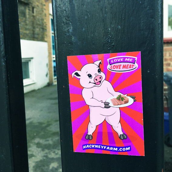 Michael Croft | Hackney Farm | Love Meat |  Magnetic micro advertising campaign on the streets of Hackney, London. | Art | Artist