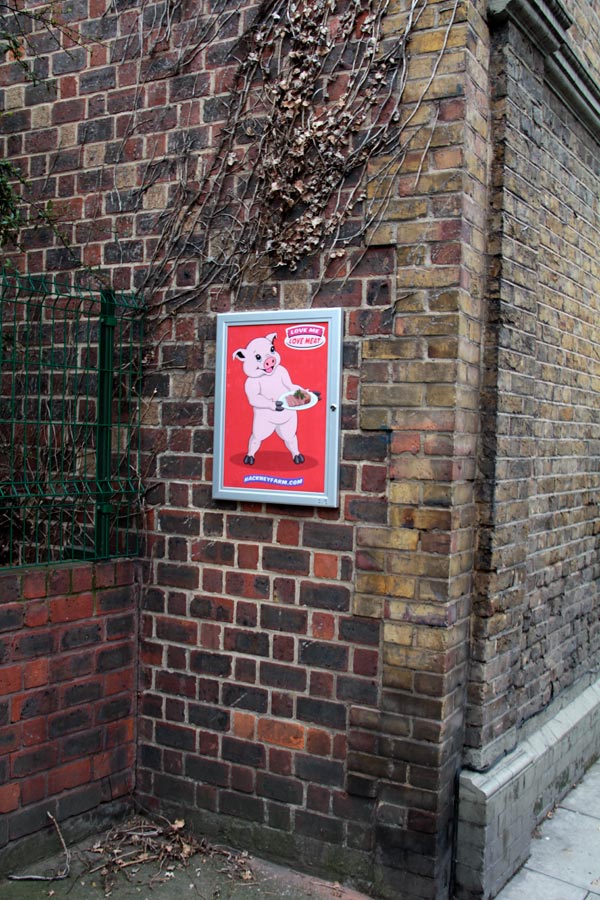 Love me. Love Meat. Hackney Farm Poster. Michael Croft. Artist.