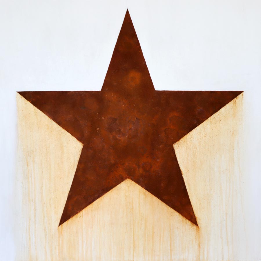 STAR. Iron oxide, oil, acrylic on canvas. 2022. 90x90cm. Michael Croft . Painting. ART