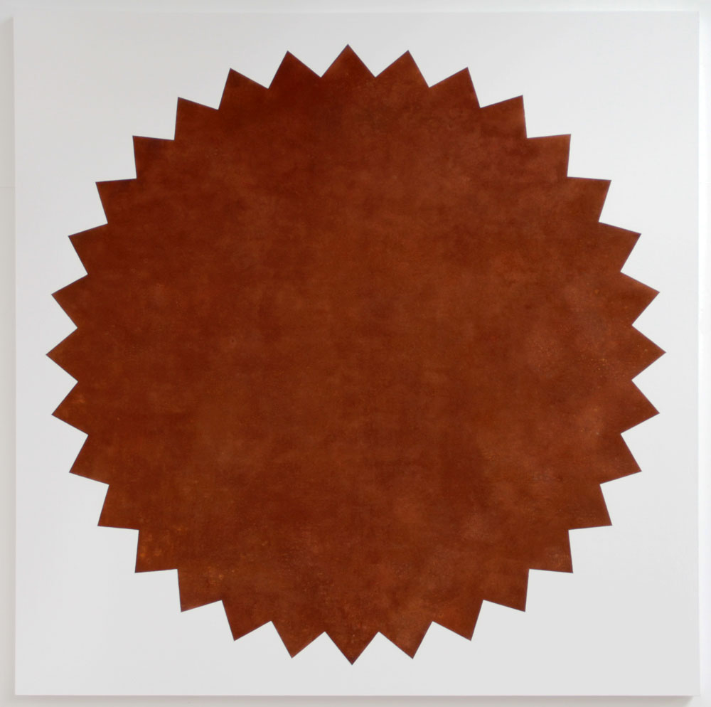 SUPERSTAR. Iron oxide, oil, enamel on canvas. 2015. 200x200cm. Michael Croft. Painting. /art/