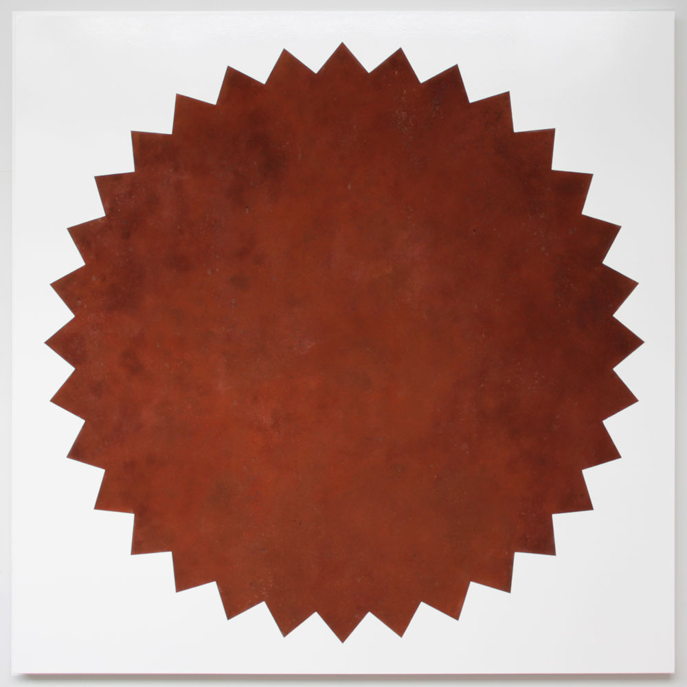 SUPERSTAR. Iron oxide, oil, enamel on canvas. 2015. 225x225cm. Michael Croft. Painting. /art/