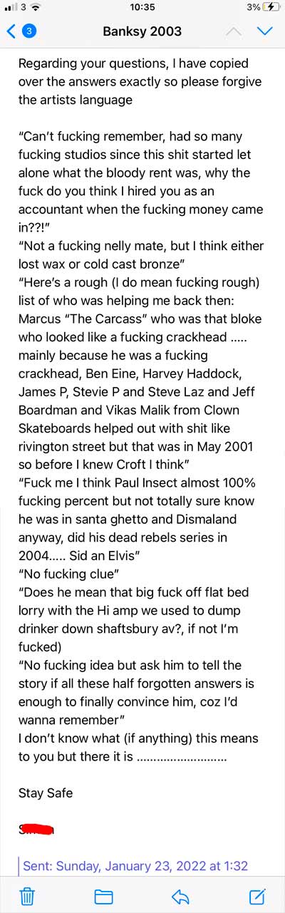 Banksy Studio | Hoxton | The Gamble | Banksy identity | Girl with Balloon | ISONERV | Artist 